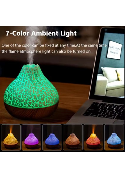 Volkan Efektli Hava Nemlendirici Koku Difüzörü Aromatik Oda Kokusu 7 Renk LED Işıklı Buhar Makinası fırsatları