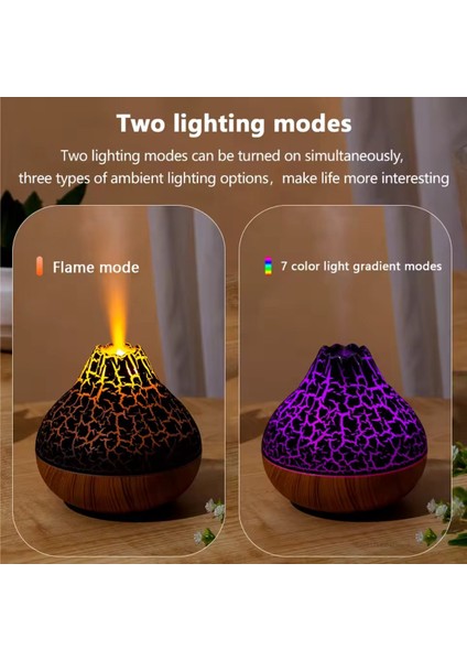 Volkan Efektli Hava Nemlendirici Koku Difüzörü Aromatik Oda Kokusu 7 Renk LED Işıklı Buhar Makinası indirimleri