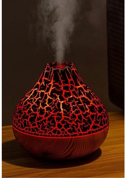 Volkan Efektli Hava Nemlendirici Koku Difüzörü Aromatik Oda Kokusu 7 Renk LED Işıklı Buhar Makinası