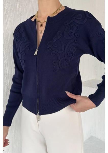 Kadın Fermuarlı Triko Hırka (S-M-L Uyumludur) P-00018060 modelleri