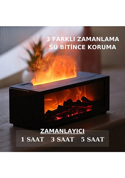 Şömine Görünüm Alev Efektli Hava Nemlendirici 3D Alev Aroma Difüzörü Aroma Terapi Alev Buhar Makine fırsatları