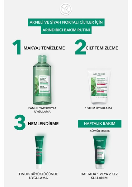 Siyah Nokta Karşıtı Peeling Etki Yüz Yıkama Jeli-Sivilce Eğilimli-Pure Menthe Botanik Kompleks 125ML