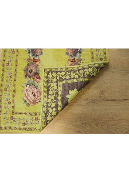 Kınay Fıstık Yeşili Jakarlı Dokuma Goblen Dekoratif Astarsız Saçaksız Şönilli Seccade 70*115 fiyatları
