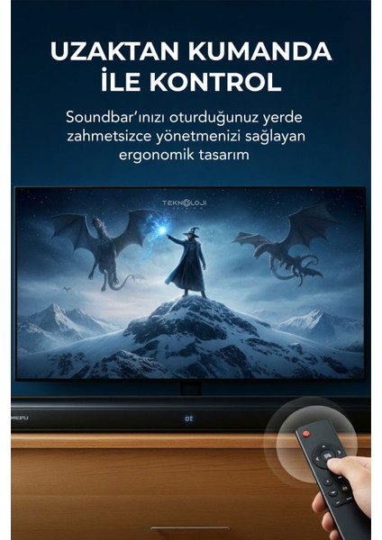 HP-TV05 Soundbar Kablosuz Ev Sinema Sistemi Stereo Hd Ses Kalitesi 80W LED Ekranlı