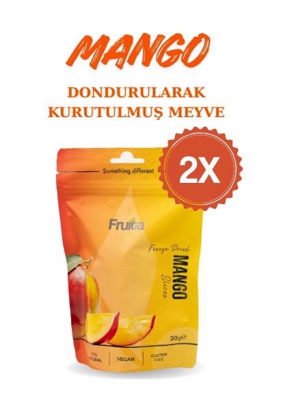 Mango Dondurularak Kurutulmuş Meyve Çıtırı Freeze Dried 20GR 2'li Paket