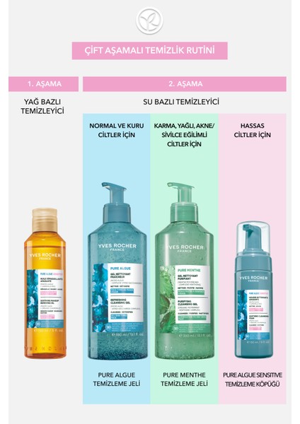 Yüz Yıkama/makyaj Temizleme Yağı-Hassas Dahil Tüm Cilt-Pure Algue Sensitive Botanik Kompleks 150ML