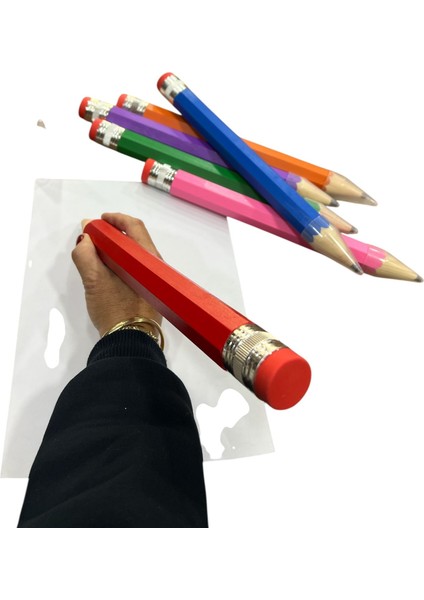 33 cm Jumbo Boy Kurşun Kalem Karışık Renkli modelleri