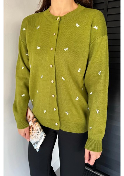 Kadın Fiyonk Nakışlı Triko Hırka P-00018424 fiyatları