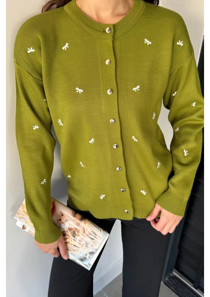 Kadın Fiyonk Nakışlı Triko Hırka P-00018424 modelleri