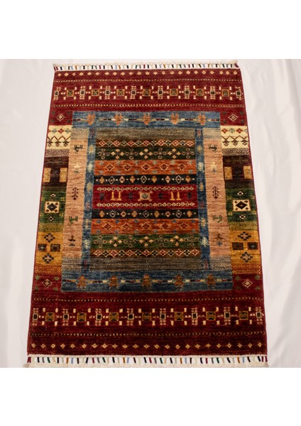 El Dokuma Afgan Halı Gebbeh Desenli Kırmızı Renk 1 Metre Kare fiyatları