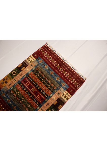 El Dokuma Afgan Halı Gebbeh Desenli Kırmızı Renk 1 Metre Kare modelleri