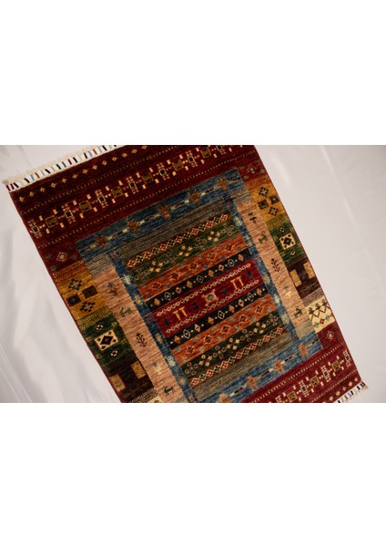 El Dokuma Afgan Halı Gebbeh Desenli Kırmızı Renk 1 Metre Kare indirimleri