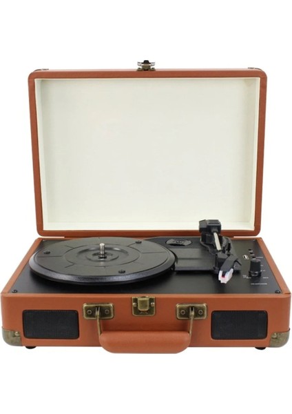 Bluetooth Retro Pikap – 33/45/78 Rpm Plak Çalar Taşınabilir Çanta Tasarım, USB & Aux Destekli