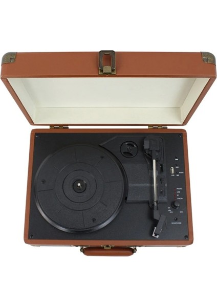 Bluetooth Retro Pikap – 33/45/78 Rpm Plak Çalar Taşınabilir Çanta Tasarım, USB & Aux Destekli