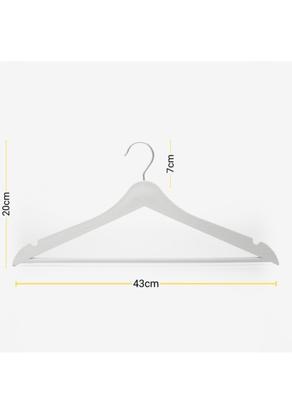 12 Adet Beyaz Ahşap Görünümlü Plastik Askı Kıyafet Elbise Gömlek Askısı Silver Kancalı fırsatları