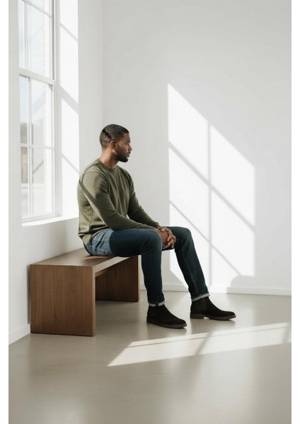 Hakiki Süet Deri Chelsea Erkek Kışlık Bot - Hafif ve Rahat - Günlük Kullanıma Uygun