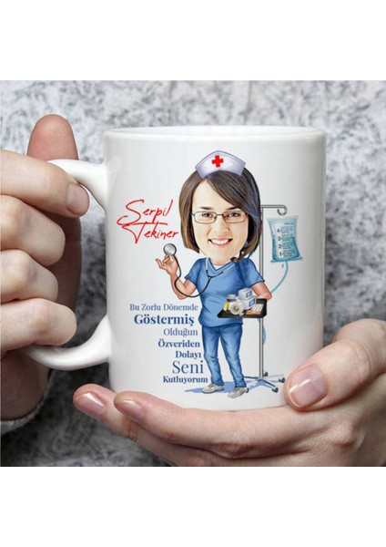 Mesleklere Özel Hediyelik|kişiselleştirilebilir Hemşire 2 Hediye Kupa Bardak