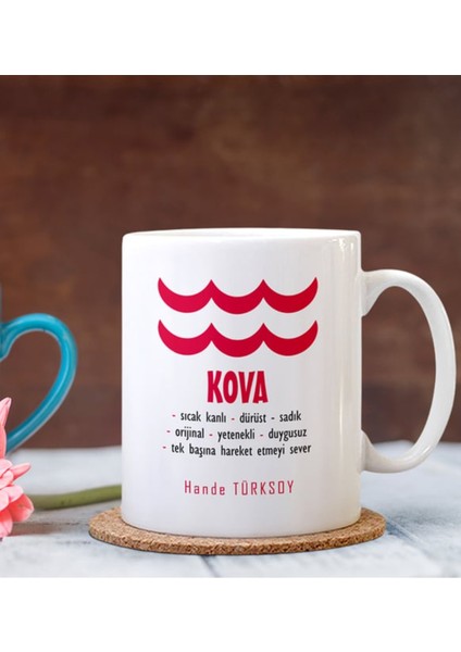 Kişiye Özel| Kişiselleştirilebilir Kova Burcu Hediye Kupa Bardak