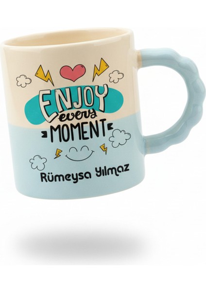 Kişiye Özel Baskılı Flowly Kişiselleştirilebilen Mavi Kupa Bardak modelleri