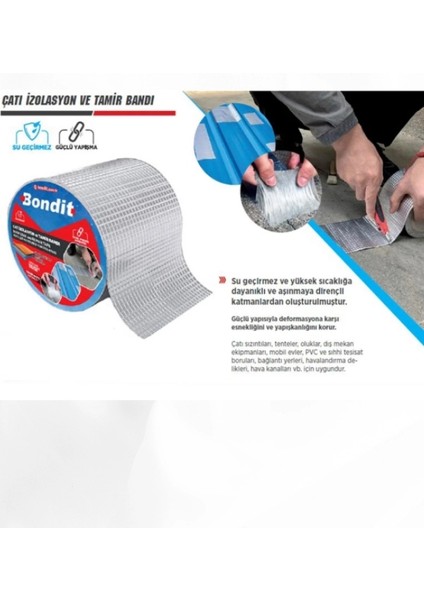 Çatı Izolasyon Ses Su Yalıtım Tamir Bandı Çamur Bant Gri