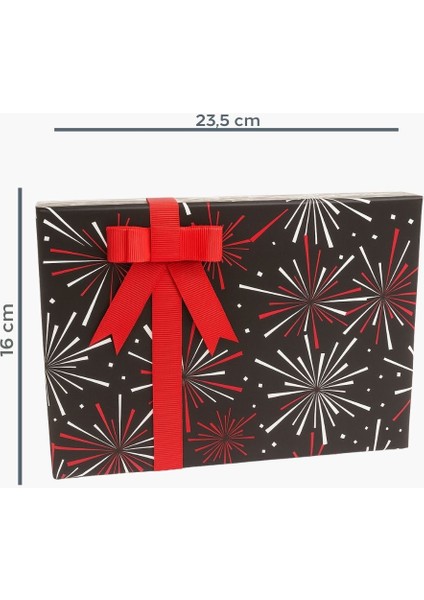 Yılbaşı Siyah Kutu – Kırmızı Kurdeleli Hediye Kutusu