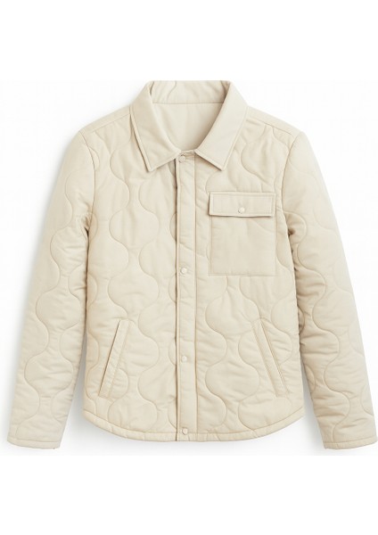 Erkek Kapitone Gömlek Yaka Mont