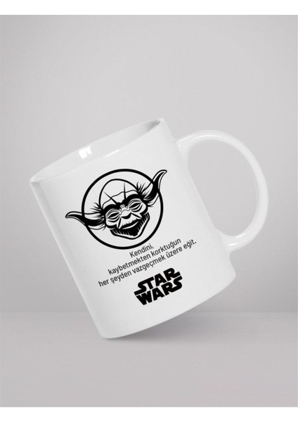 Dizi-Film Hayranlarına Özel| Hediyelik Star Wars Yoda Baskılı Kupa Bardak