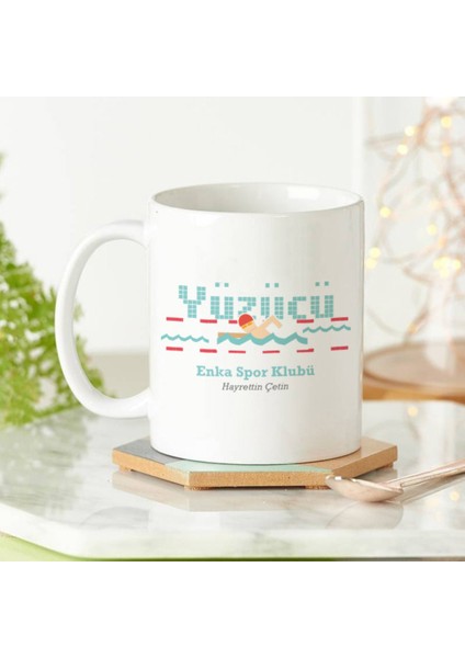 Mesleklere Özel Hediyelik|kişiselleştirilebilir Yüzücü Hediye Kupa Bardak