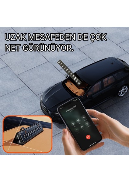 Metal & Deri Gövdeli Gizli Açılır Kapanır Geçici Park Numaratörü – Gece Gündüz Net Görünür fiyatları
