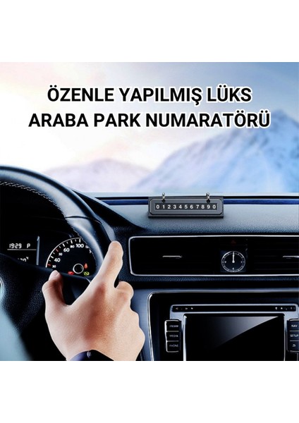Metal & Deri Gövdeli Gizli Açılır Kapanır Geçici Park Numaratörü – Gece Gündüz Net Görünür modelleri