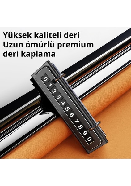 Metal & Deri Gövdeli Gizli Açılır Kapanır Geçici Park Numaratörü – Gece Gündüz Net Görünür indirimleri