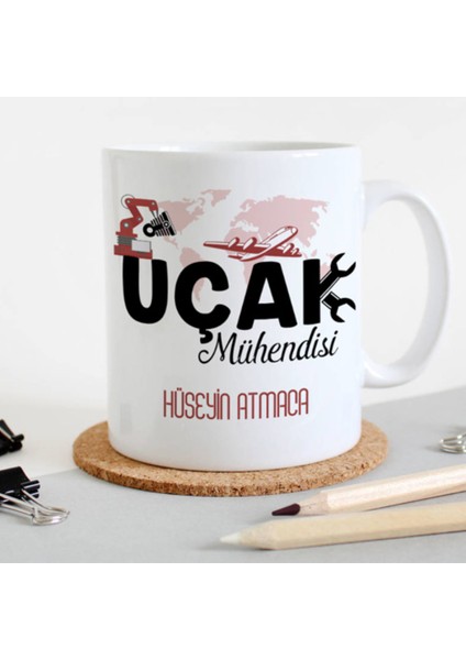 Mesleklere Özel Hediyelik|kişiselleştirilebilir Uçak Mühendisi Hediye Kupa Bardak