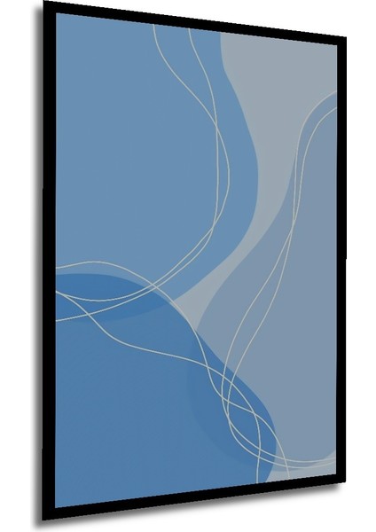 Çerçeve Görünümlü Dekoratif Ahşap Kare Mavi Dalgalar Tablosu Ev/ofis/işyeri/salon/mutfak/banyo Tablo modelleri