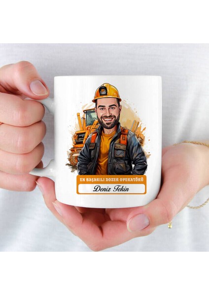 Mesleklere Özel Hediyelik|kişiselleştirilebilir Dozer Operatörü Hediye Kupa Bardak