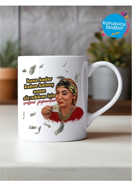 Cennet Mahallesi Pembe Kahve Tasarımlı Hediye Kupa Bardak