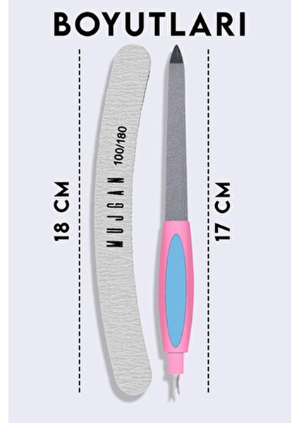 Tırnak Bakım Seti - Çelik ve Kağıt Törpü Beyaz Renkli Uzun Ömürlü Kullanım