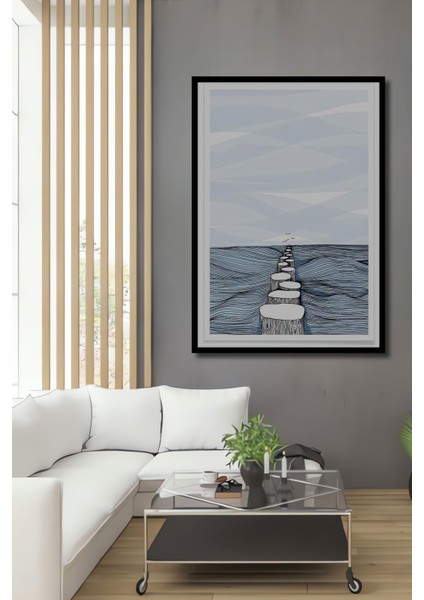 Çerçeve Görünümlü Dekoratif Ahşap Kare Uzaklara Yolculuk Tablosu Ev/ofis/işyeri Tablo