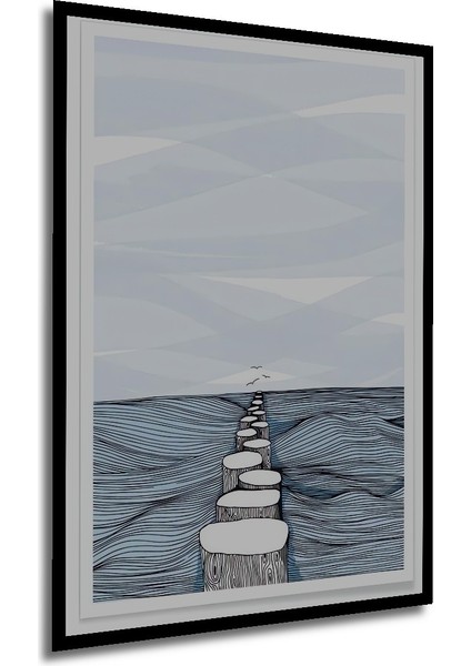 Çerçeve Görünümlü Dekoratif Ahşap Kare Uzaklara Yolculuk Tablosu Ev/ofis/işyeri Tablo modelleri