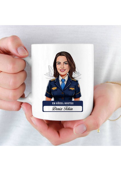 Mesleklere Özel Hediyelik|kişiselleştirilebilir Hostes Hediye Kupa Bardak