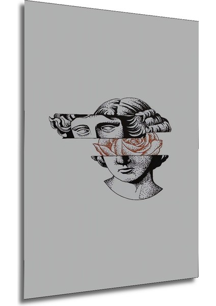 Dekoratif Ahşap Kare Çiçekli Büst Tablosu Ev/ofis/işyeri/salon/mutfak/banyo Tablo modelleri