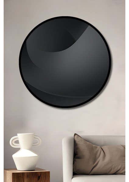 Çerçeve Görünümlü Dekoratif Ahşap Yuvarlak Soyut Dalga Tablosu Ev/ofis/işyeri Tablo