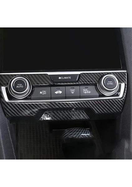 Honda Civic 10. Nesil 2016-2021 Için Karbon Fiber Doku Iç Orta Konsol Klima Anahtarı Paneli Kapağı Döşemesi (Yurt Dışından) modelleri
