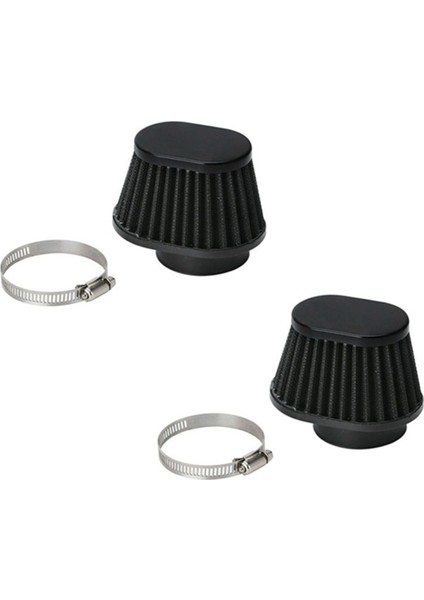 2 Adet Evrensel Yuvarlak Konik Araba Motosiklet Hava Filtresi Siyah (Yurt Dışından)