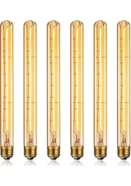 Kısılabilir Uzun Tüp Ampul E27 40W Retro Ampul 220V 6 Adet (Yurt Dışından)
