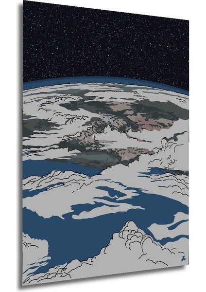 Dekoratif Ahşap Kare Uzaydan Dünya Tablosu Ev/ofis/işyeri/salon/mutfak/banyo Tablo modelleri