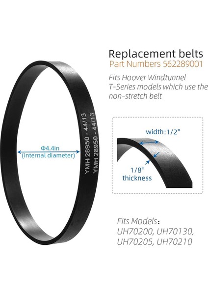 Hoover UH70200, UH70130, UH70205 Için 4'lü Paket 562289001 Transmisyon Kayışları (Yurt Dışından) fiyatları