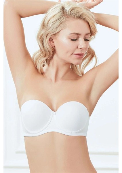 Arias Closet Balenli Desteksiz Dolgusuz Askısız Straplez Günlük Klasik T-Shirt Sütyeni