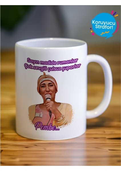 Cennet Mahallesi Pembe Çulsuz Tasarımlı Hediye Kupa Bardak