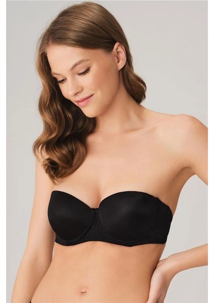 Arias Closet Balenli Destekli Dolgulu Askısız Straplez Günlük Klasik T-Shirt Sütyeni