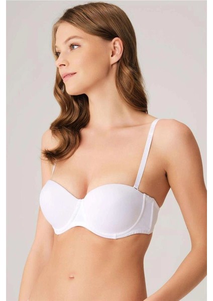 Arias Closet Balenli Destekli Dolgulu Askısız Straplez Günlük Klasik T-Shirt Sütyeni modelleri